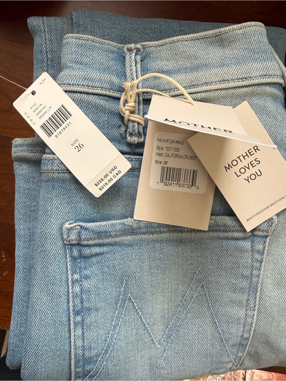 NWT Mother The Hustler Ankle in California Cruiser Size 26